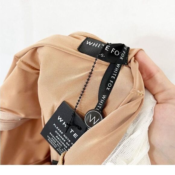 White Fox Boutique mesh one shoulder midi dress - Picture 3 of 3